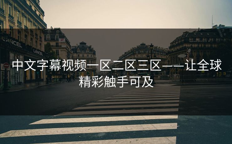 中文字幕视频一区二区三区——让全球精彩触手可及