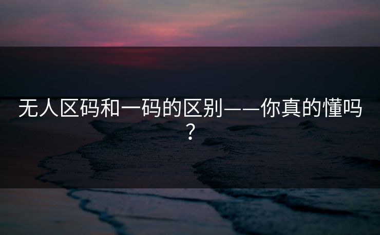 无人区码和一码的区别——你真的懂吗？